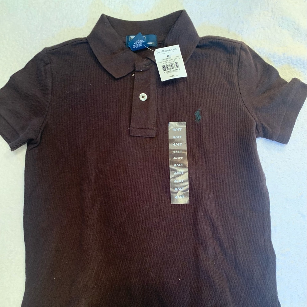 Ralph Lauren Iconic Polo Shirt in Rare Circuit Brown color. NWT. Size 4T